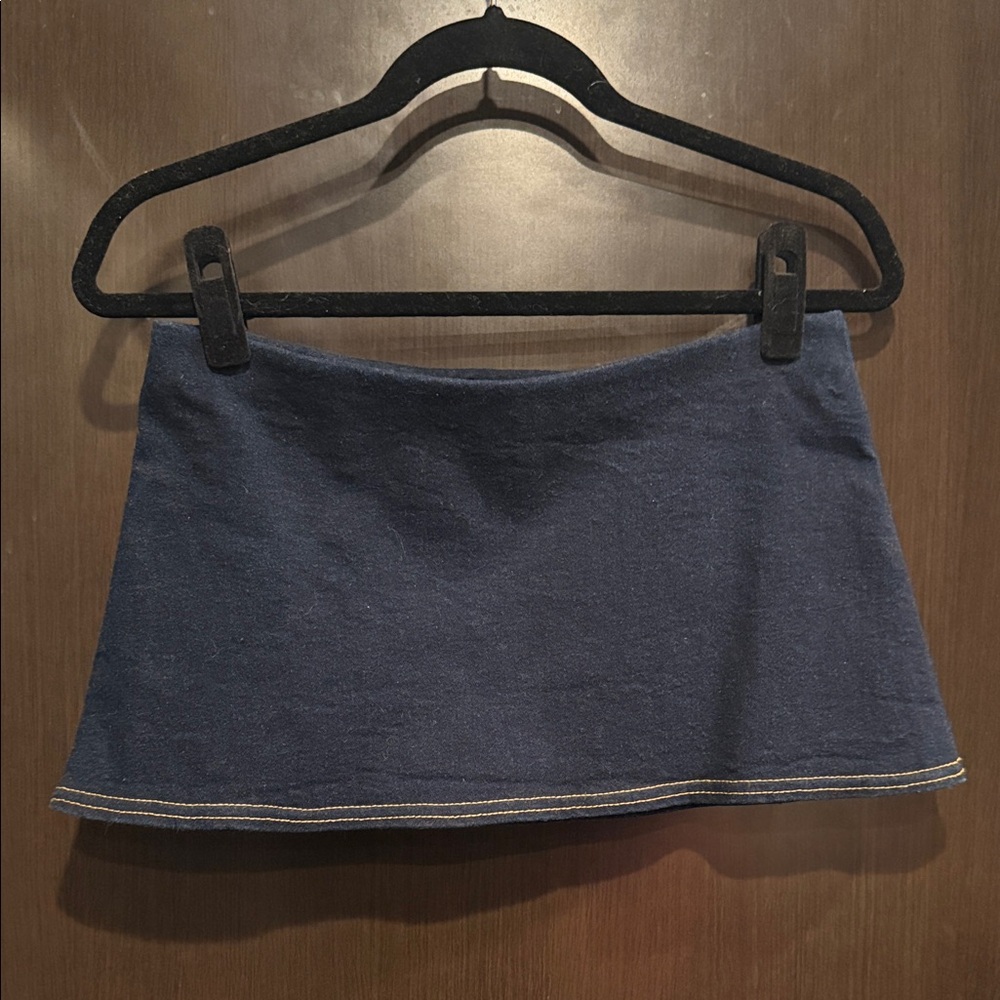 ✨ Deviations Y2K Dark Denim Extreme Micro Mini Skirt — Early 2000s, RARE